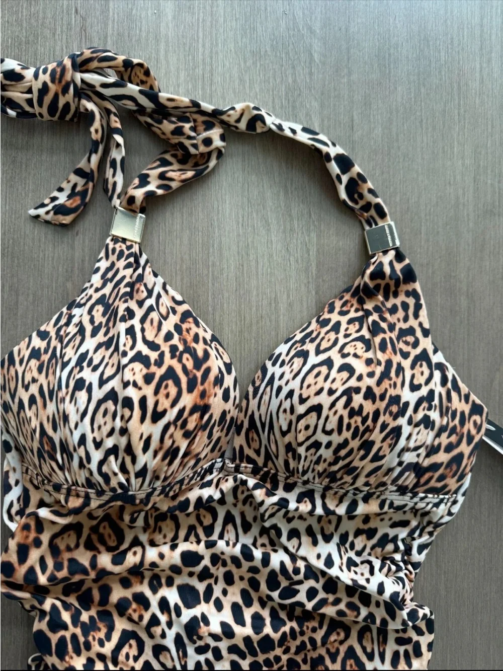 NWT Victoria’s Secret Forever Push-Up Ruched One Piece Swimsuit Leopard XS